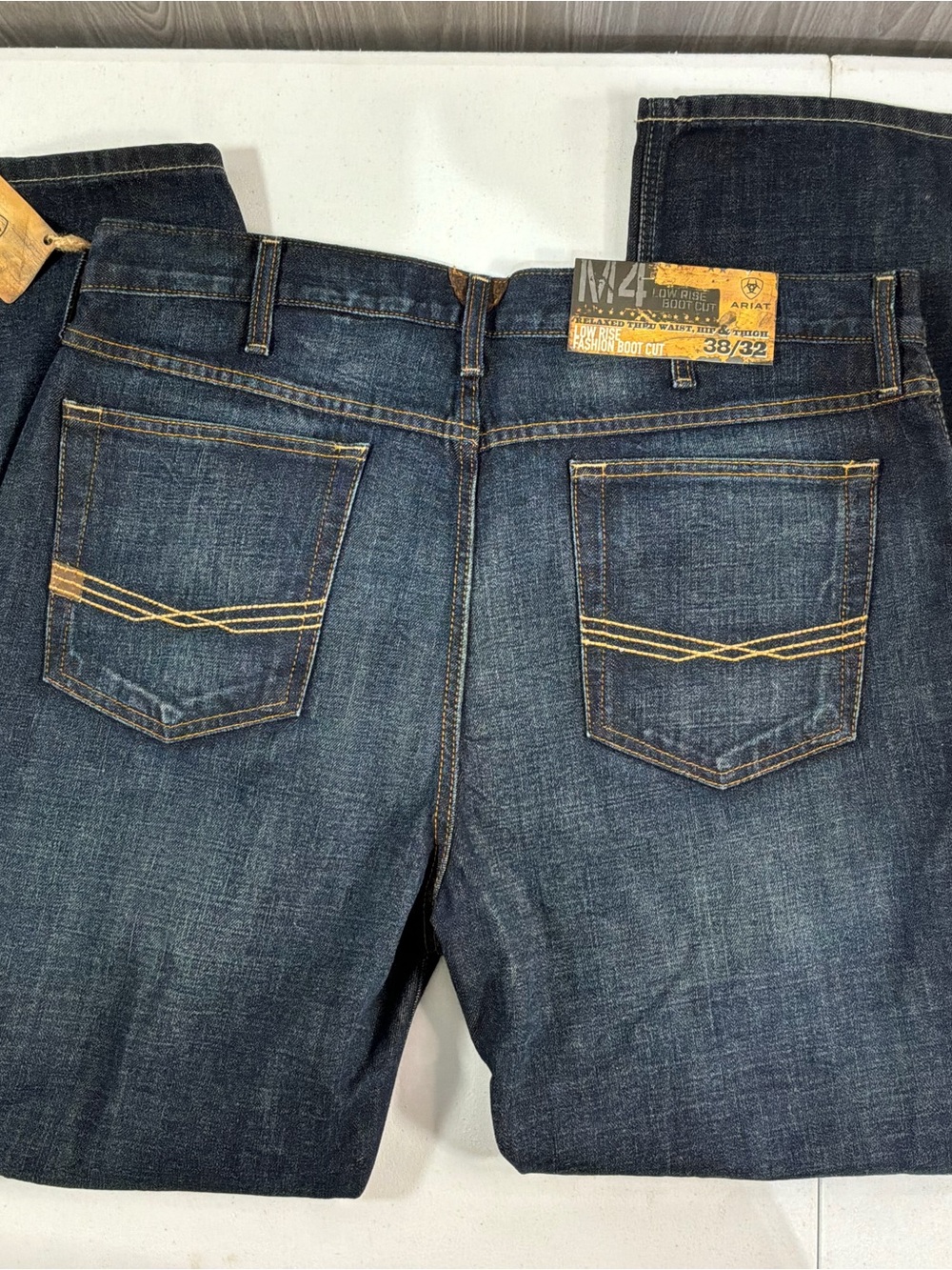 Ariat Men's M4 Low Rise Boot Cut Denim Jeans Dark Wash Size 38/32 New